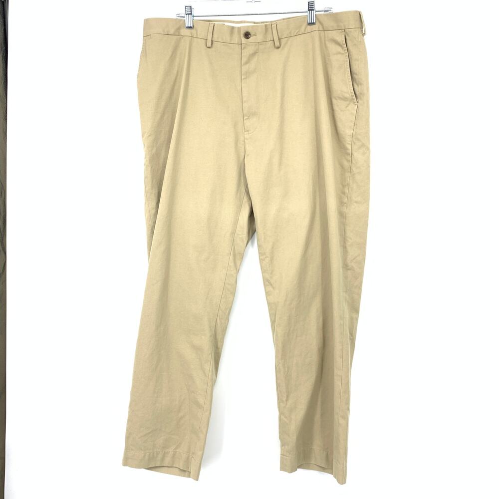 Ralph Lauren Polo Golf Khaki Chino Pants Mens Size 40 X 30 Tan Flat Front Cotton
